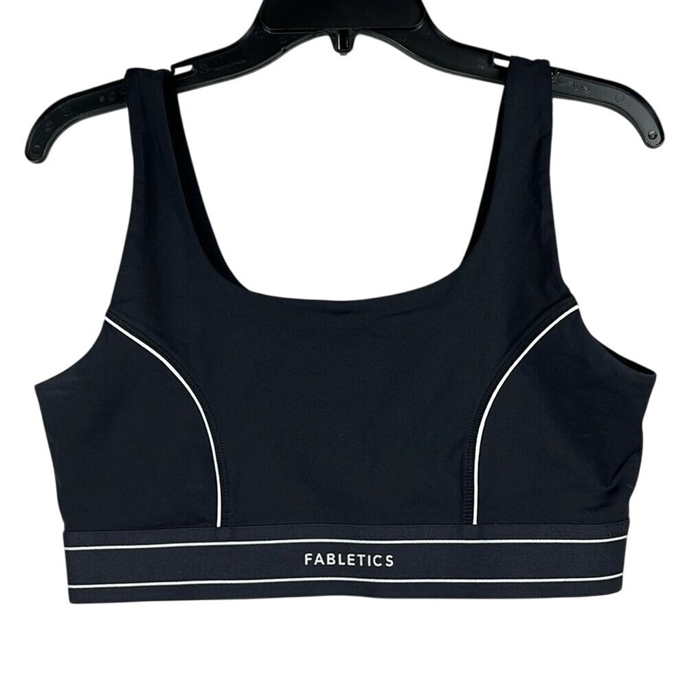 Fabletics Impact Piped Sports Bra Womens Size Xsmall‎ (see measurements) Black